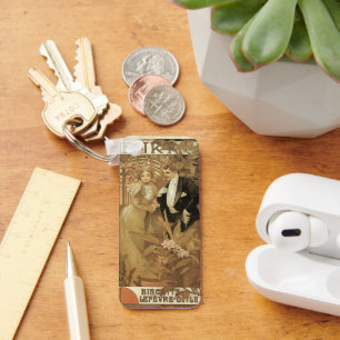 Porte-clés Art Nouveau vintage Love Romance, Flirt de Mucha