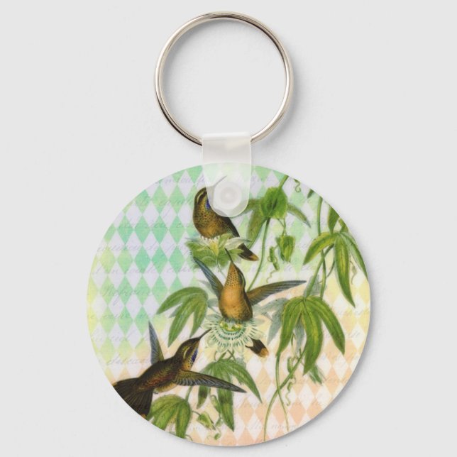 Porte-clés Art numérique de colibri (Recto)
