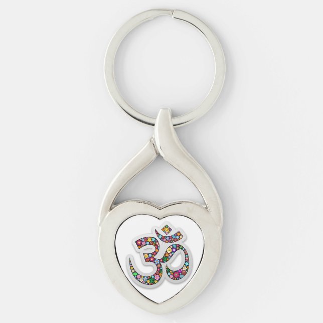 Porte-clés Art symbolique floral Namaste (Devant)