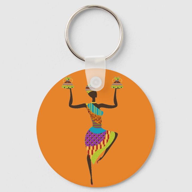 Porte-clés Art tribal des femmes africaines (Recto)
