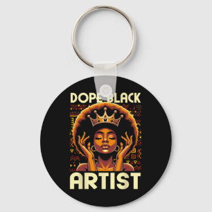 Porte-clés Artiste noir sous drogue professeur d'art afro-amé