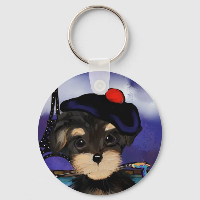 PORTE-CLÉS ARTISTE YORKIE POO À PARIS (Recto)