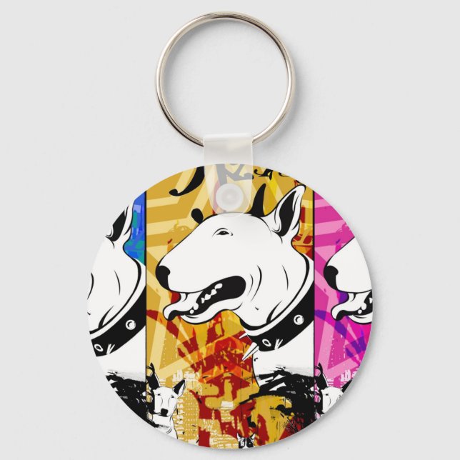 Porte-clés Artistic Bull Terrier Dog Breed Design (Recto)