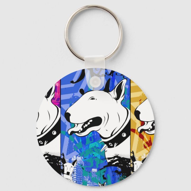 Porte-clés Artistic Bull Terrier Dog Breed Design (Recto)