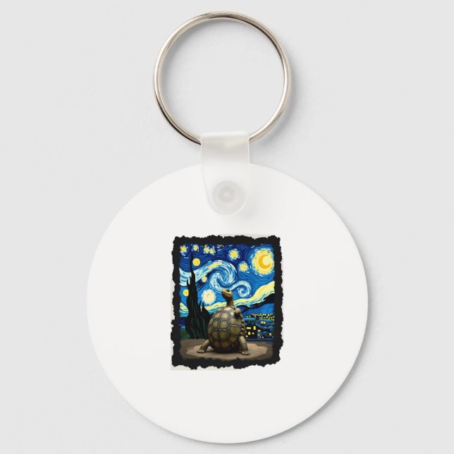 Porte-clés Artistic Turtle Shirt  Starry Night Turtle (2) (Recto)