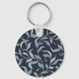 Porte-clés Arts et artisanat Bleu Feuille Botanique
