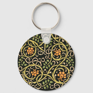 Porte-clés Arts et artisanat vintage motif floral Roycroft