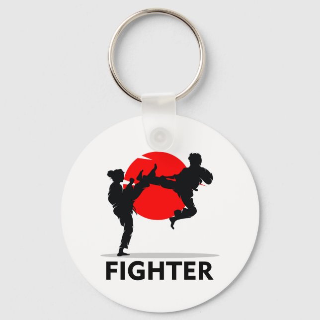 Porte-clés Arts martiaux Karate Combat Combattez ou Sparring (Recto)