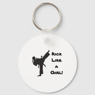 Porte-clés Arts Martiaux Kick Like A Girl Tae Kwon Do Karaté