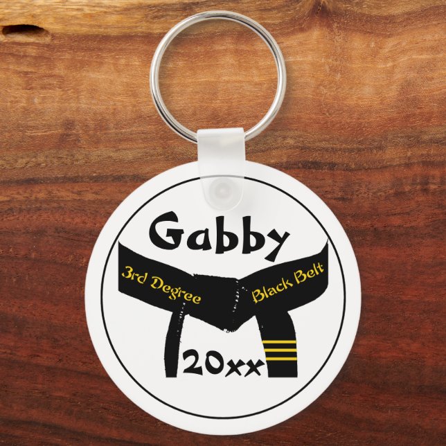 Porte-clés Arts martiaux Troisième degré Ceinture noire Porte (Recto)