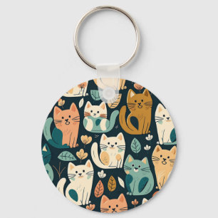 Porte-clés Artsy Chat Motif mignonne