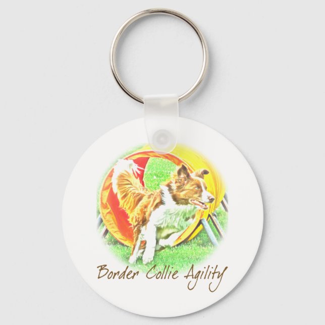 Porte-clés Artwork Border Collie Agility Keychain (Recto)