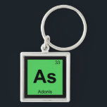 Porte-clés As - Adonis Symbole de table périodique de chimie<br><div class="desc">Comme pour Adonis Soutenez la science de la chimie tout en faisant rire les autres avec cette ligne de produits qui prennent le symbole chimique du tableau périodique que vous êtes habitué à leur donner une autre signification.</div>