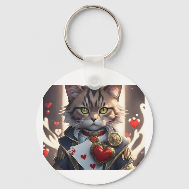 Porte-clés As des Coeurs Chat (Recto)