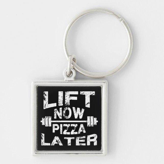 Porte-clés Ascenseur Maintenant, Pizza Plus Tard - Entraîneme (Devant)