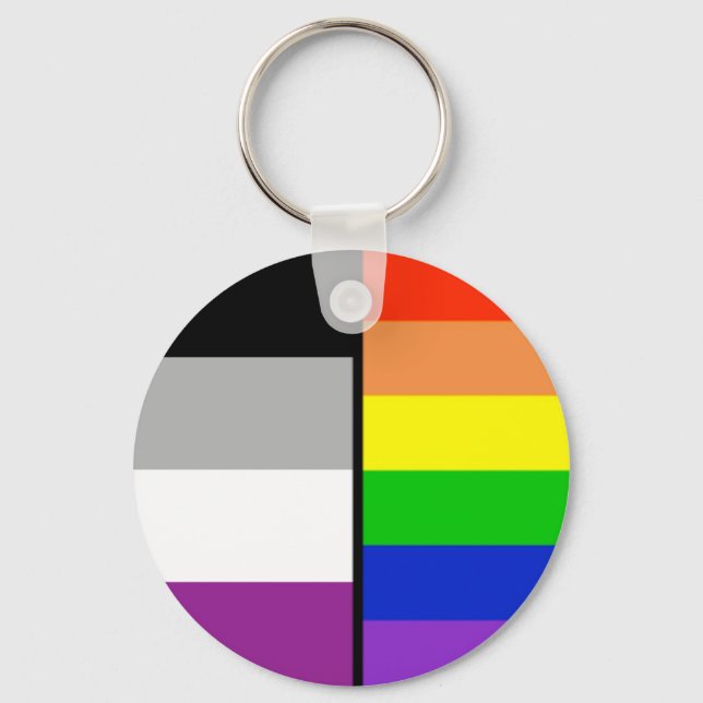 Porte-clés Asexual and Rainbow Flags Key Chain (Recto)