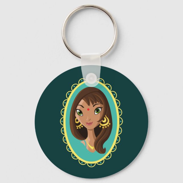 Porte-clés Asha la beauté indienne (Recto)