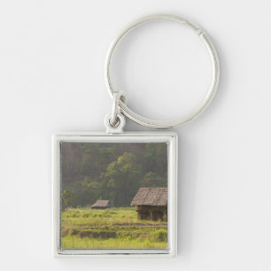 Porte-clés Asie, Thaïlande, Mae Hong Son, Huttes de riz dans