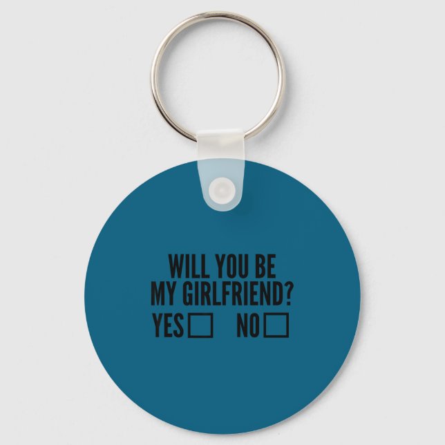Porte-clés Ask Her Will You Be My Girlfriend Valentine's Day  (Recto)
