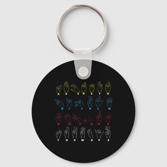 Porte-clés Asl Alphabet Teacher American Sing Language Asl Ch (Recto)