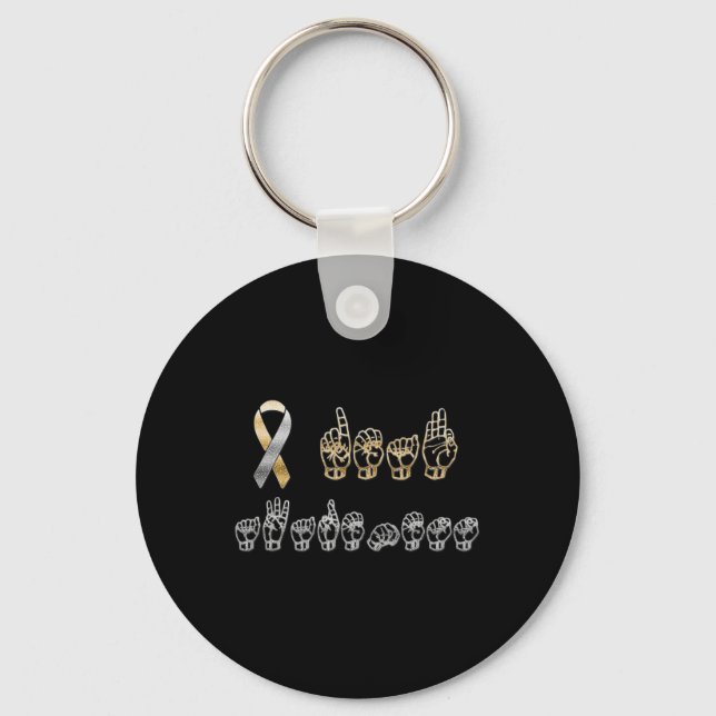 Porte-clés ASL American Sign Language Sensibilisation des sou (Recto)