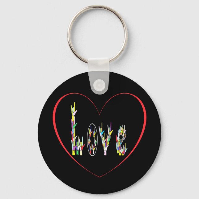 Porte-clés ASL Coeur plein d'amour (Recto)