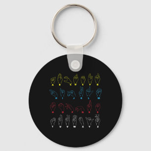Porte-clés ASL Enseignant Alphabet Langue Chanter Américaine 
