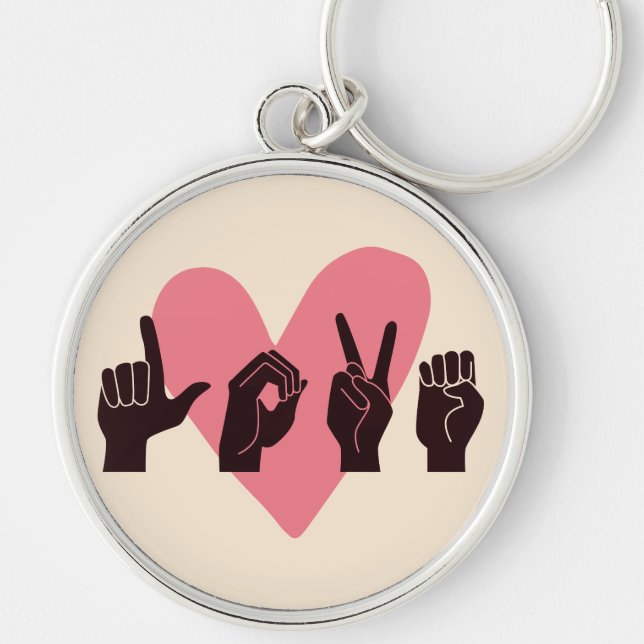 Porte-clés ASL Love IV - Saint Valentin (Devant)