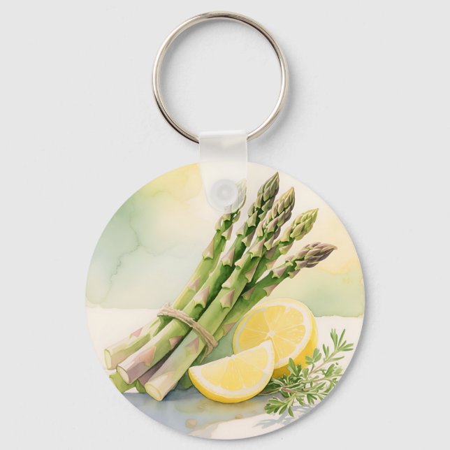 Porte-clés Asparagus Aquarelle au Citron (Recto)
