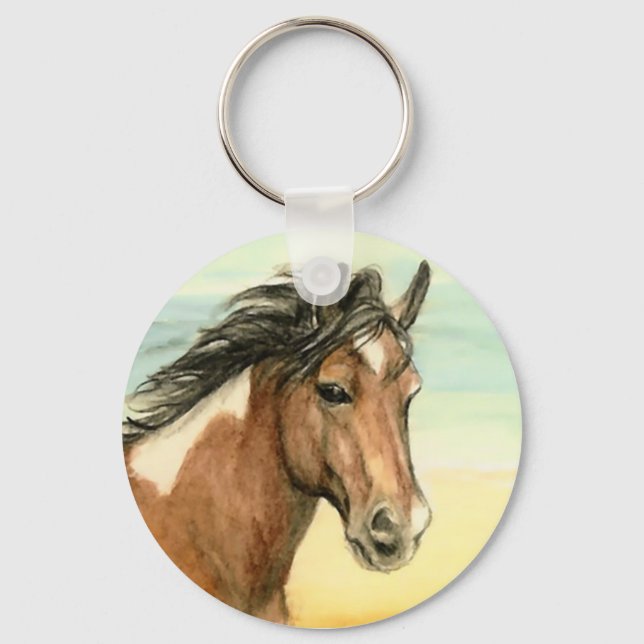 Porte-clés "Assateague Pony" Cheval Porte - clé d'art (Recto)