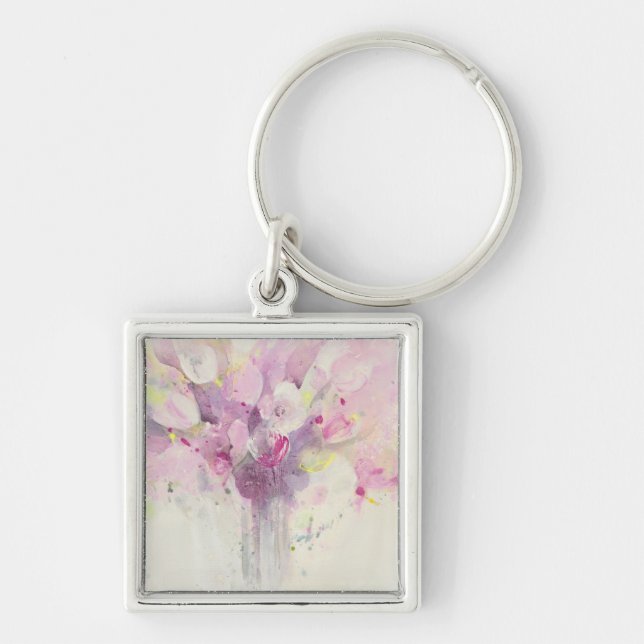 Porte-clés Assez au printemps bouquet rose mou de | (Devant)