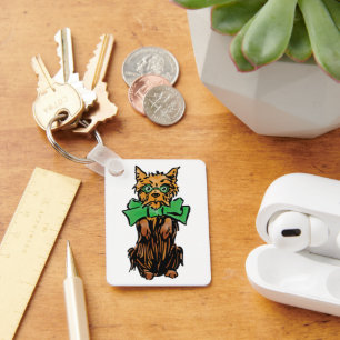 Porte-clés Assistant vintage Oz Toto Dog avec Bow vert