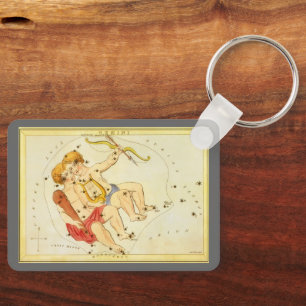 Porte-clés Astrologie Vintage Zodiaque Constellation Gémeaux 