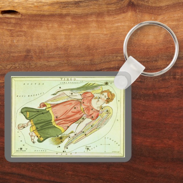 Porte-clés Astrologie Vintage Zodiaque Vierge Constellation (Recto)