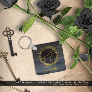 Porte-clés Astrologie Zodiaque foncée : Leo Black Gold Nom