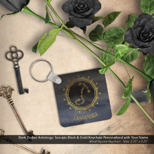 Porte-clés Astrologie Zodiaque foncée : Scorpio Black Gold No