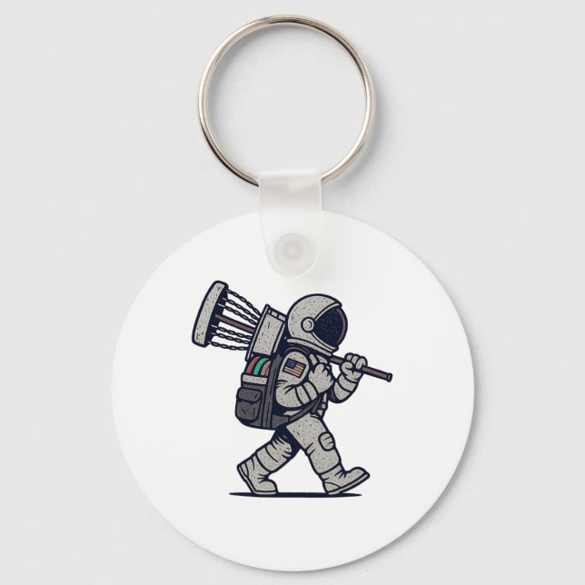 Porte-clés Astronaut Disc Golfer Funny Disc Golf  (Recto)