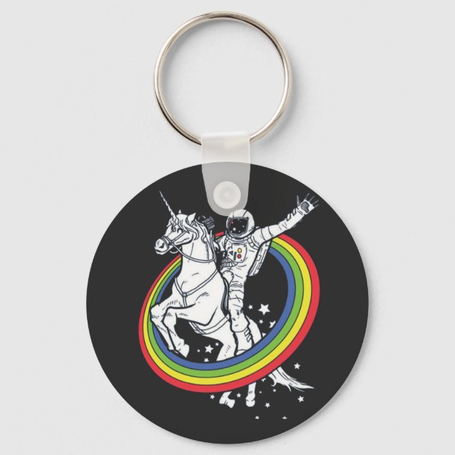 Porte-clés Astronaut équitation Unicorn (Recto)