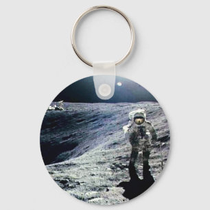 Porte-clés Astronaute d'Apollo marchant sur la lune et le