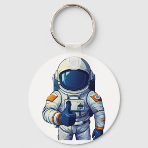 Porte-clés astronaute en combinaison spatiale faisant un pouc