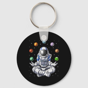 Porte-clés Astronaute Espace Planètes Méditation Yoga Spiritu