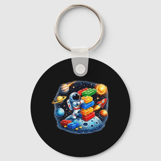 Porte-clés Astronaute Maître Constructeur Bloc de Constructio (Recto)
