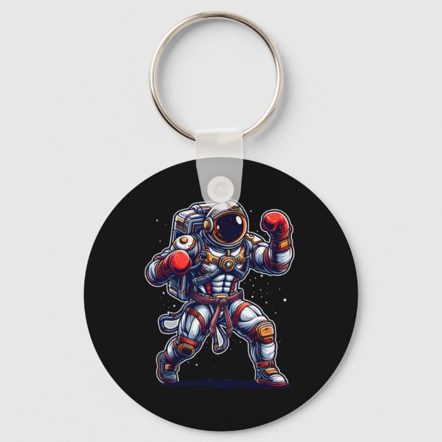 Porte-clés Astronaute Muay Thai Boxe Karaté Kickboxing Marti (Recto)