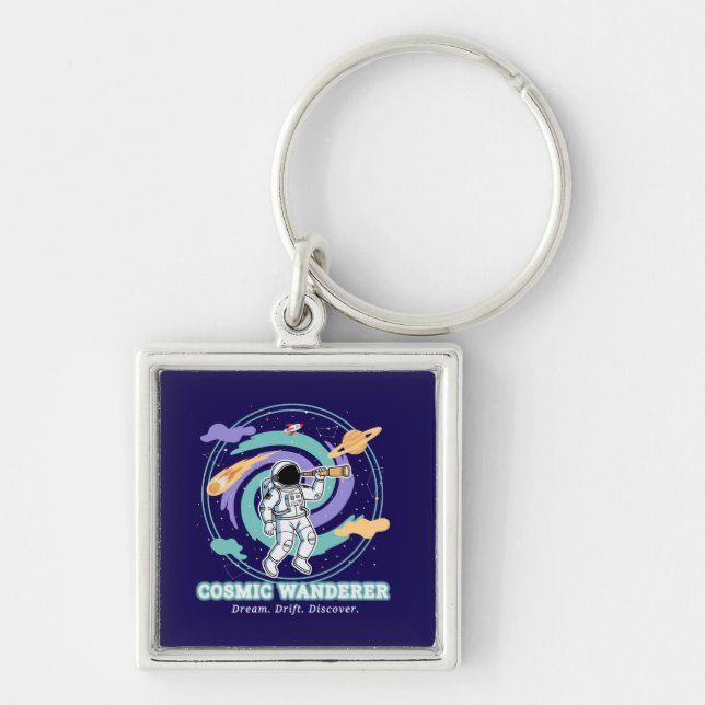 Porte-clés Astronaute vagabond télescope cosmique (Devant)