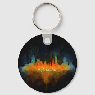 Porte-clés Atlanta Ville Watercolor Skyline v4 Dark