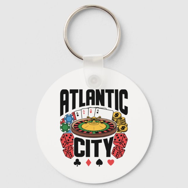 Porte-clés Atlantic City New Jersey Casino Gamme (Recto)