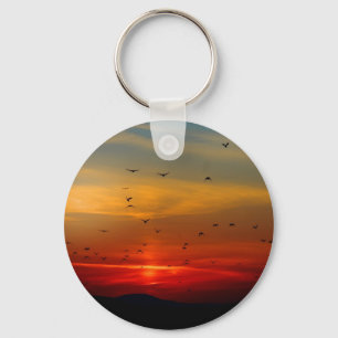Porte-clés Atmospheric Sky, sunset, birds, beautiful photo