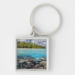 Porte-clés Atoll tropical d'Ari de sud de la lagune