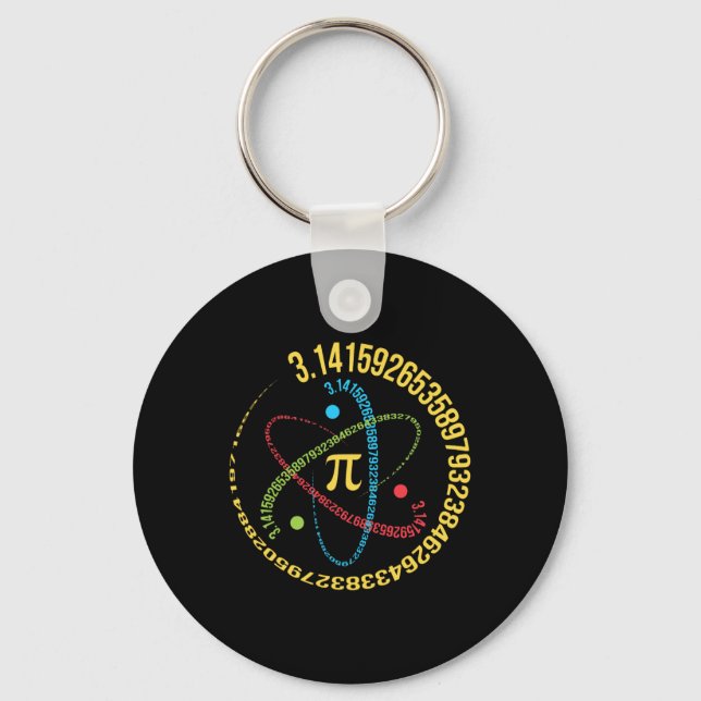 Porte-clés Atom Pi Math Science Cadeaux De Souches 3,14 Pi Da (Recto)