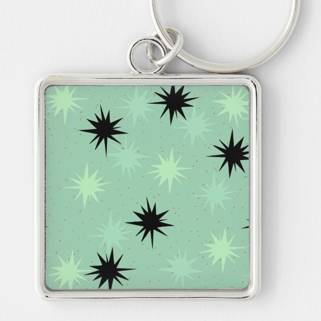 Porte-clés Atomic Jade and Mint Starbursts Keychain (Devant)